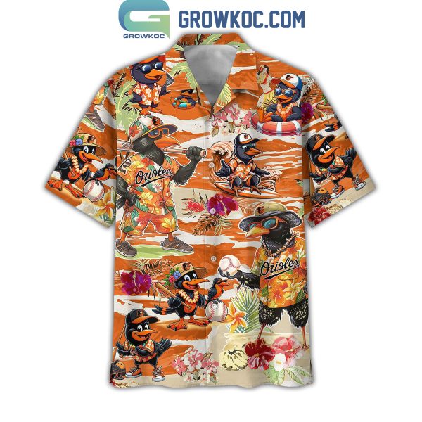 Baltimore Orioles Diving Swimming Surfing Hawaiian Shirts