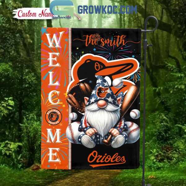 Baltimore Orioles Happy 4th Of July Independence Day Personalized House Garden Flag