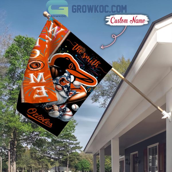Baltimore Orioles Happy 4th Of July Independence Day Personalized House Garden Flag
