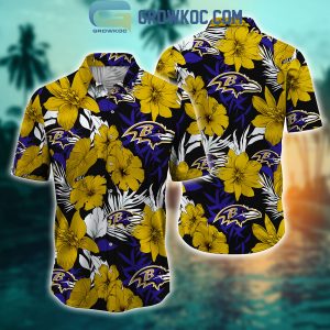 Baltimore Ravens Tropical Aloha Hibiscus Flower Hawaiian Shirt