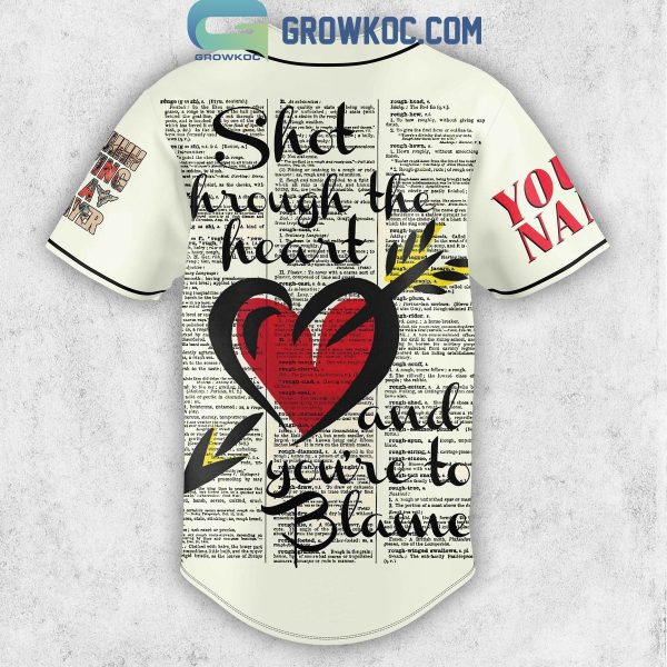 Bon Jovi Shot Through The Heart And You’re To Blame Personalized Baseball Jersey