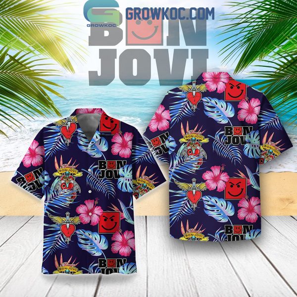 Bon Jovi Story Of My Life Hibiscus Jungle Hawaiian Shirts