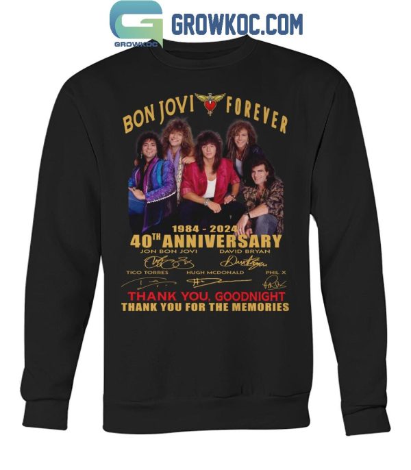 Bon Jovi Thank You And Goodnight 40th Anniversary 1984-2024 T-Shirt