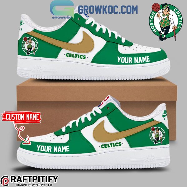 Boston Celtics Basketball Team Personalized Air Force 1 Shoes