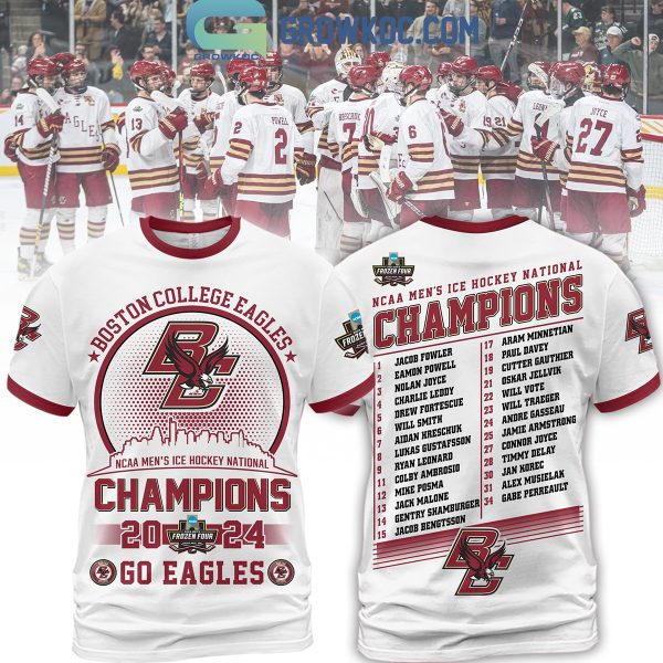 Boston College Eagles 2024 NCAA Men’s Ice Hockey National Champions Hoodie Shirt White