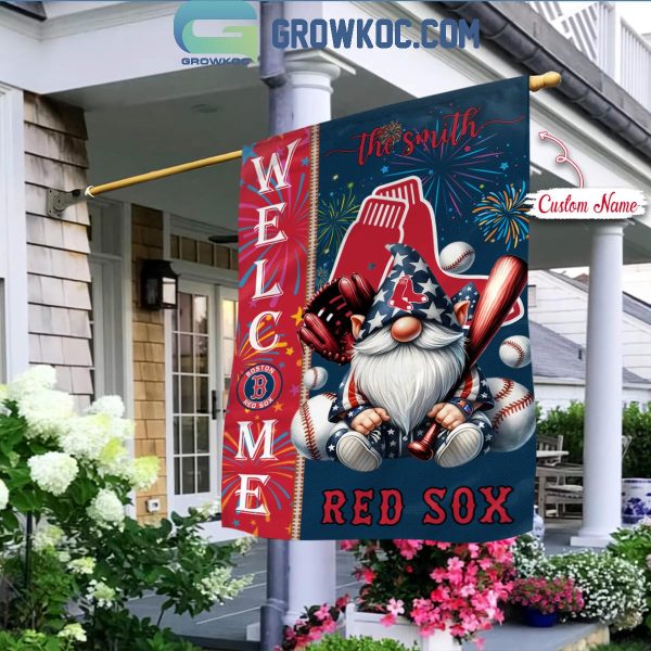 Boston Red Sox Happy 4th Of July Independence Day Personalized House Garden Flag