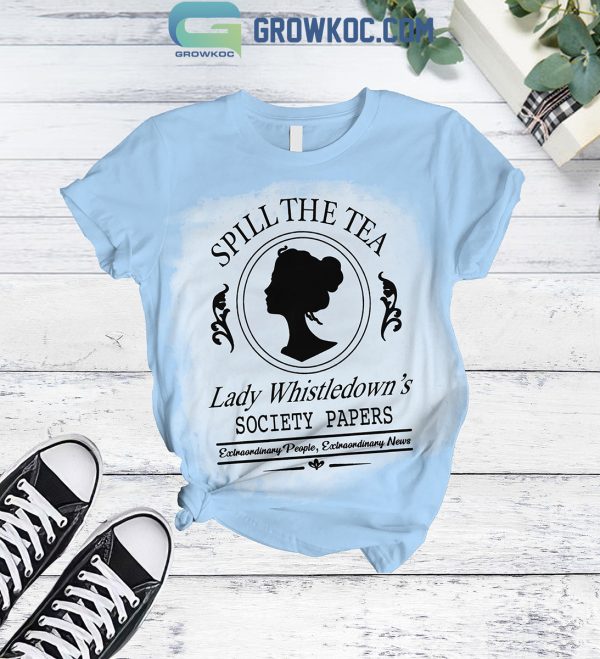 Bridgerton Spill The Tea Lady Whistledown’s Society Papers Fleece Pajamas Set Blue