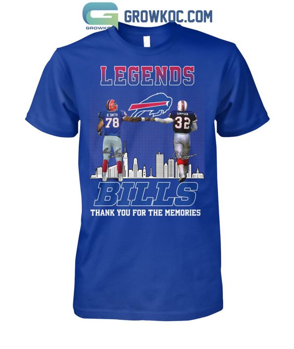 Buffalo Bills Legends Bruce Smith O. J. Simpson Thank You For The Memories T-Shirt