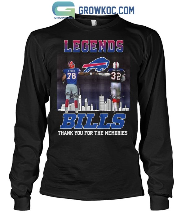 Buffalo Bills Legends Bruce Smith O. J. Simpson Thank You For The Memories T-Shirt