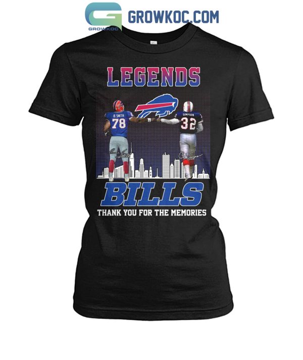 Buffalo Bills Legends Bruce Smith O. J. Simpson Thank You For The Memories T-Shirt