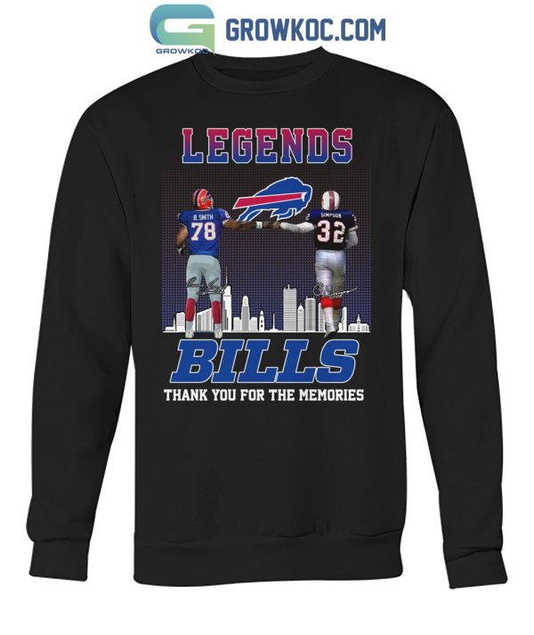 Buffalo Bills Legends Bruce Smith O. J. Simpson Thank You For The Memories T-Shirt