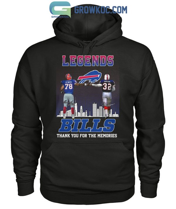 Buffalo Bills Legends Bruce Smith O. J. Simpson Thank You For The Memories T-Shirt