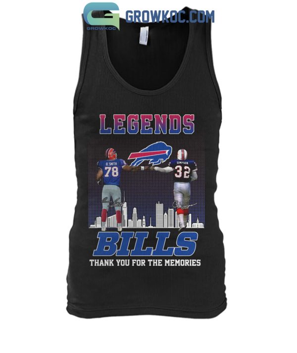 Buffalo Bills Legends Bruce Smith O. J. Simpson Thank You For The Memories T-Shirt