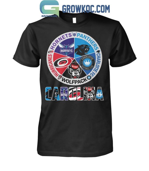 Carolina Hornets Carolina Hurricanes NC State Wolfpack Carolina Panthers T-Shirt