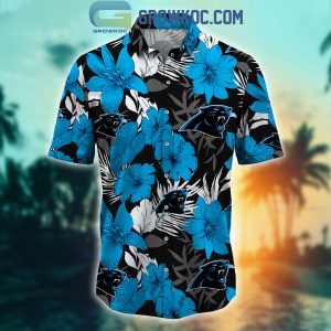 Carolina Panthers Tropical Aloha Hibiscus Flower Hawaiian Shirt