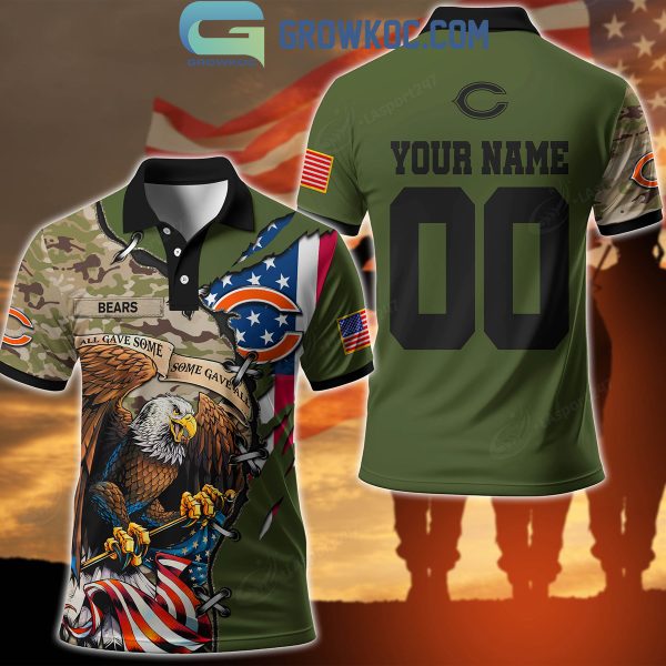 Chicago Bears Veteran Proud Of America Personalized Polo Shirts