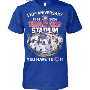 Chicago Cubs 110th Anniversary 1914 2024 Wrigley Field Stadium T Shirt