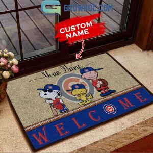 Chicago Cubs Snoopy Peanuts Charlie Brown Personalized Doormat