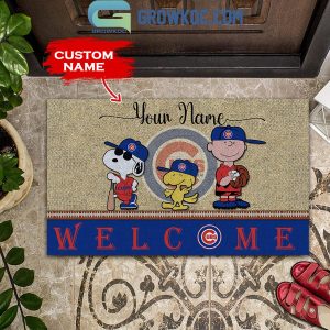 Chicago Cubs Snoopy Peanuts Charlie Brown Personalized Doormat