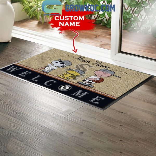 Chicago White Sox Snoopy Peanuts Charlie Brown Personalized Doormat
