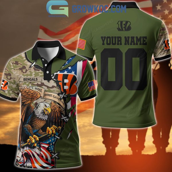 Cincinnati Bengals Veteran Proud Of America Personalized Polo Shirts