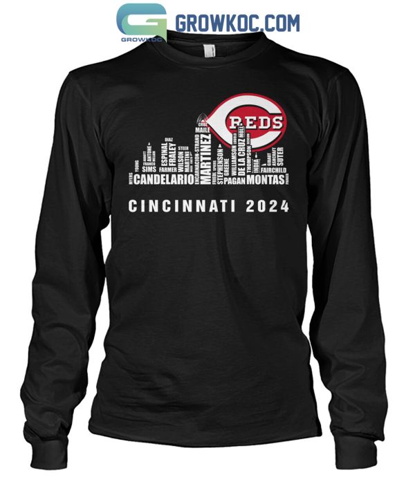Cincinnati Reds City Horizon Team Player Name 2024 T-Shirt