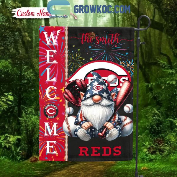Cincinnati Reds Happy 4th Of July Independence Day Personalized House Garden Flag