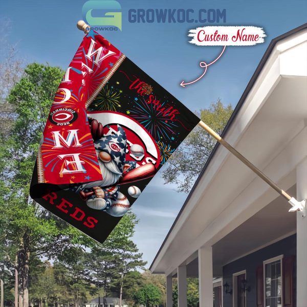 Cincinnati Reds Happy 4th Of July Independence Day Personalized House Garden Flag