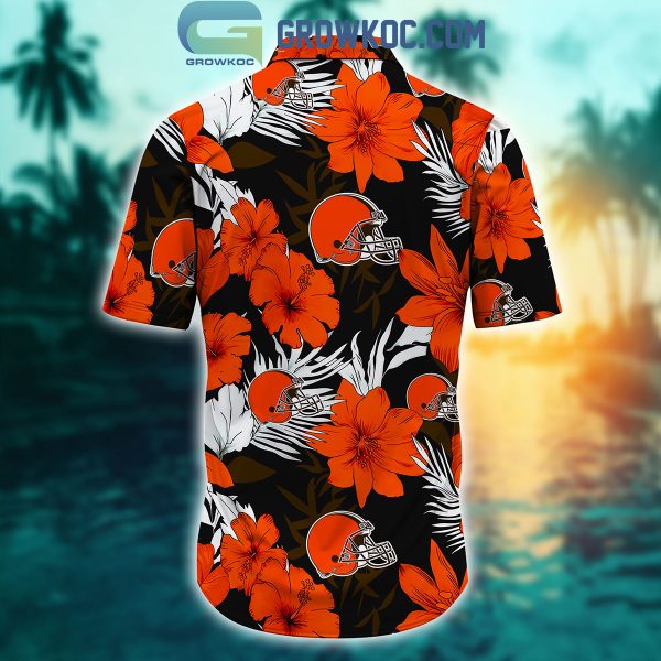 Cleveland Browns Tropical Aloha Hibiscus Flower Hawaiian Shirt