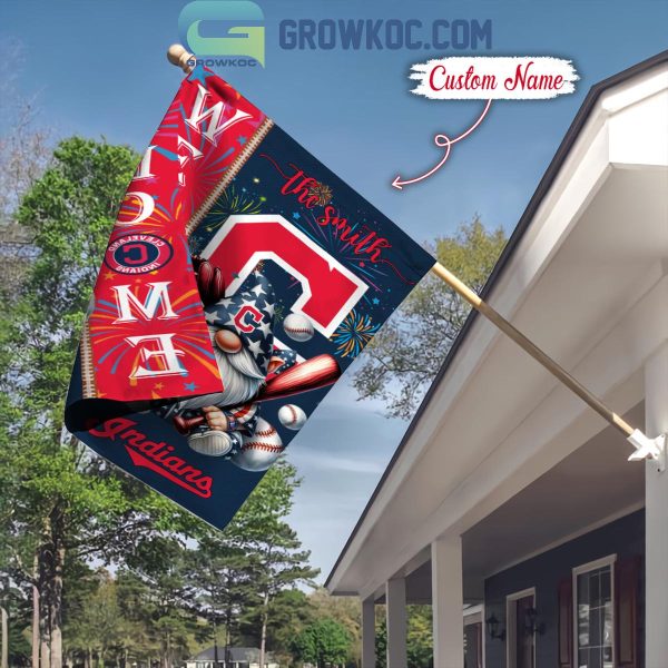 Cleveland Indians Happy 4th Of July Independence Day Personalized House Garden Flag