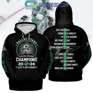 Dallas Stars Central Division Champions 2024 Let’s Go Stars Black Hoodie Shirts