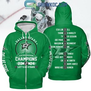 Dallas Stars Central Division Champions 2024 Let’s Go Stars Green Hoodie Shirts