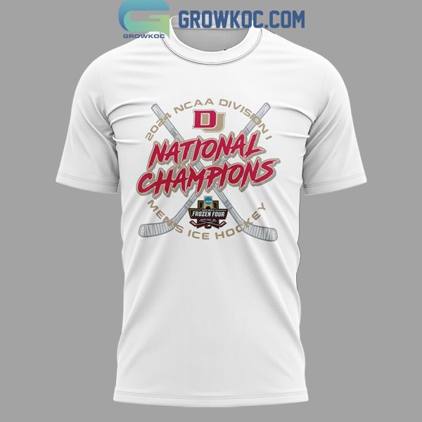 Denver Pioneers 2024 NCAA Men’s Ice Hockey National Champions Fan White Hoodie Shirts