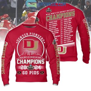 Denver Pioneers 2024 NCAA Men’s Ice Hockey National Champions Red Hoodie Shirt