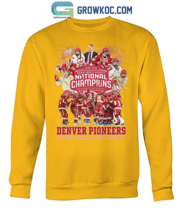 Denver Pioneers Men’s Ice Hockey 10X National Champions T-Shirt