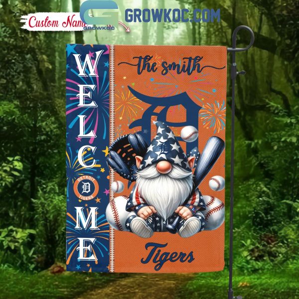 Detroit Tigers Happy 4th Of July Independence Day Personalized House Garden Flag