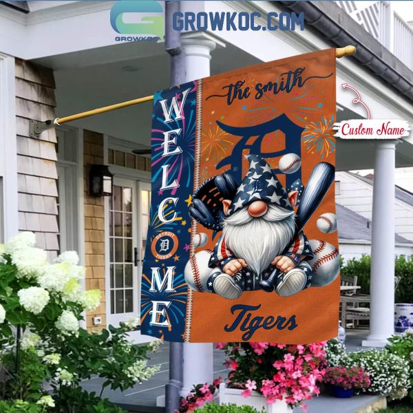 Detroit Tigers Happy 4th Of July Independence Day Personalized House Garden Flag