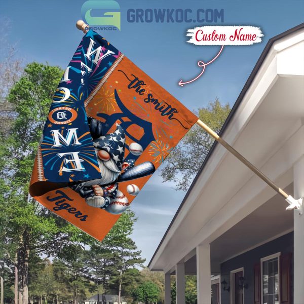 Detroit Tigers Happy 4th Of July Independence Day Personalized House Garden Flag