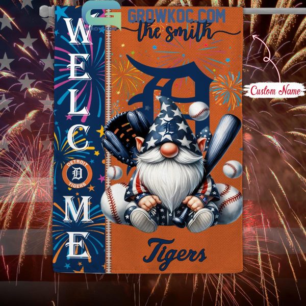 Detroit Tigers Happy 4th Of July Independence Day Personalized House Garden Flag