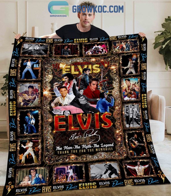 Elvis Presley The Man The Myth The Legend Memories Fleece Blanket Quilt