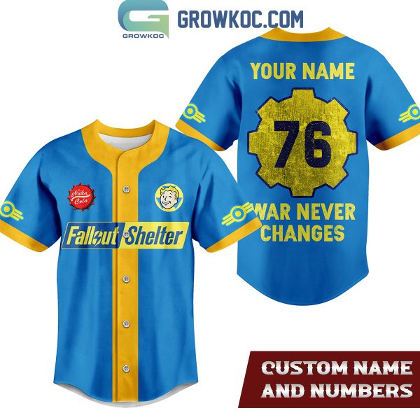 Fallout Shelter War Never Changes Personalized Baseball Jersey