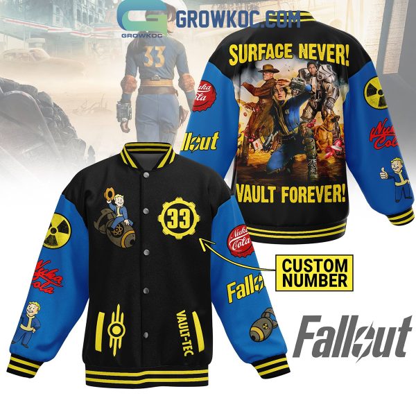 Fallout Surface Never Vault Forever Fan Baseball Jacket