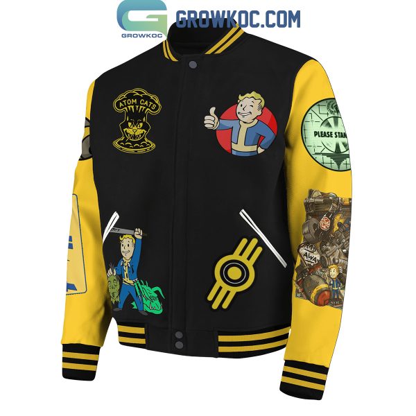 Fallout Vault Boy Vault-Tec Black And Yellow Baseball Jacket