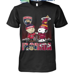 Florida Panthers Miami Heat Snoopy Proud Of State T-Shirt