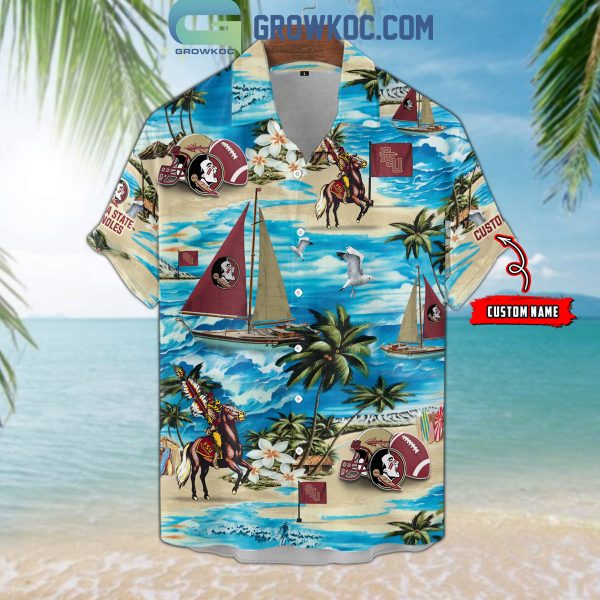 Florida State Seminoles Boat Sailing Personalized Hawaiian Shirts