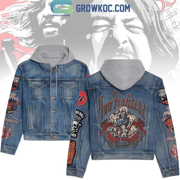 Foo Fighters My Hero Best Of You All My Life Learn To Fly Hooded Denim Jacket