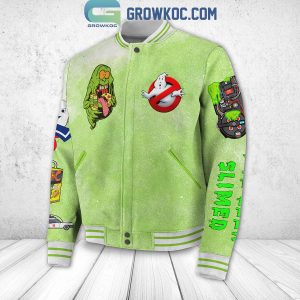 Ghostbusters I’ve Been Slimed Slimer Fan Green Baseball Jacket