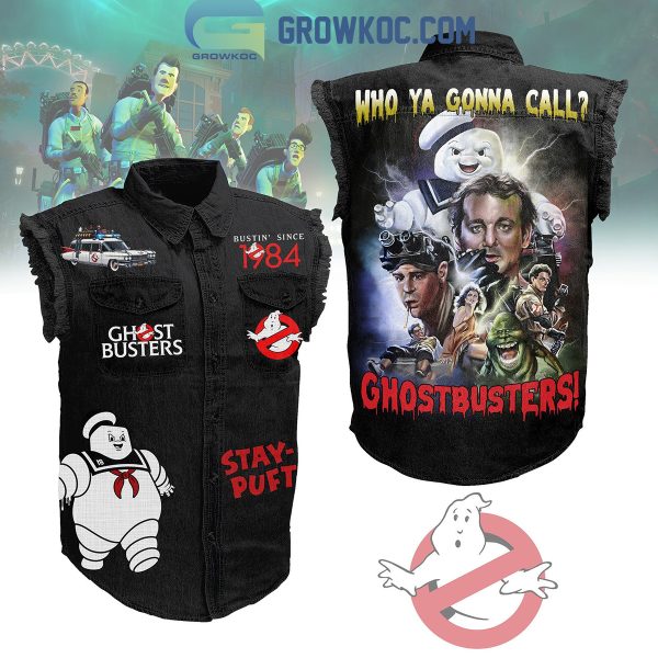 Ghostbusters Who Ta Gonna Call Sleeveless Denim Jacket