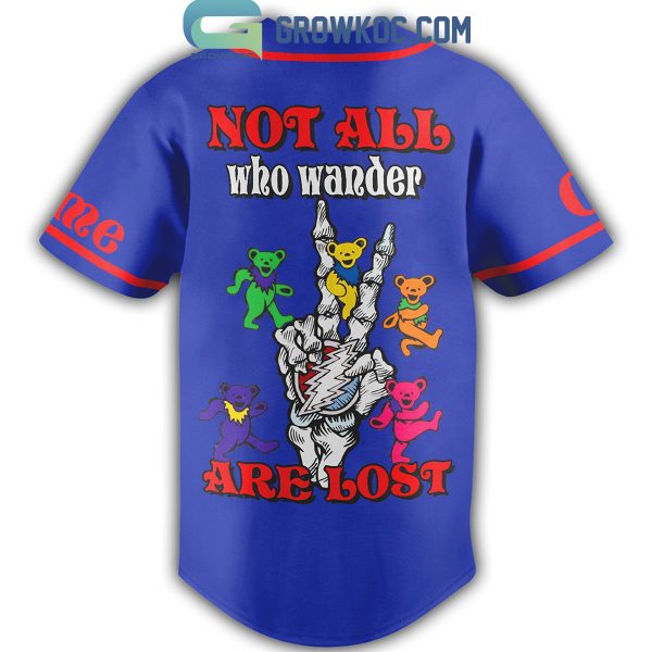 Grateful Dead Not All Who Wander Are Lost Blue Personalized Baseball Jersey