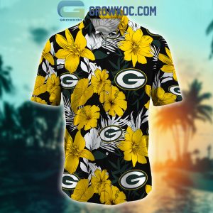 Green Bay Packers Tropical Aloha Hibiscus Flower Hawaiian Shirt